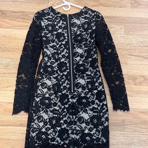 Theory Galician Marique Floral Lace Overlay Cocktail Dress Black Women's Size 6 - Picture 2 of 3